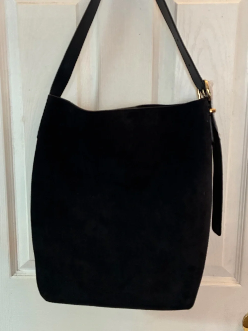 NWT Madewell The Essential Suede Bucket Tote Bag Deep Indigo Navy Dust Bag NM988
